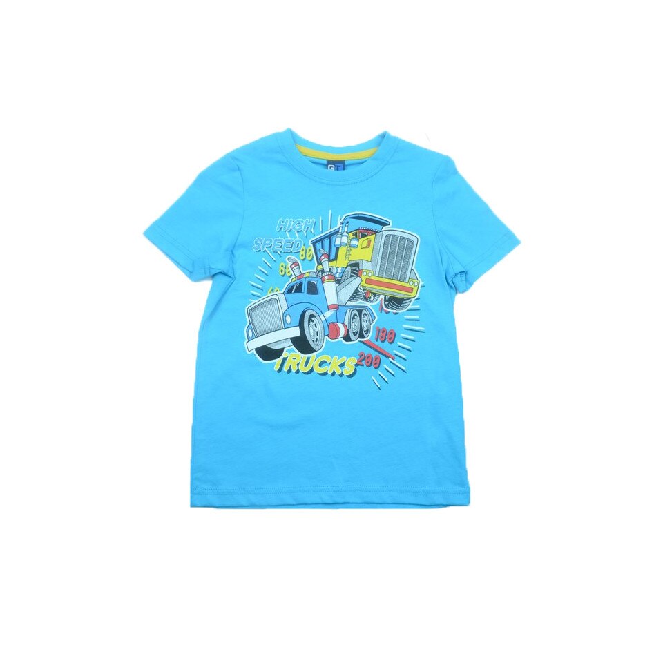 Tricou maneca scurta baieti GT High Speed Trucks GT-4354, Turcoaz, 116
