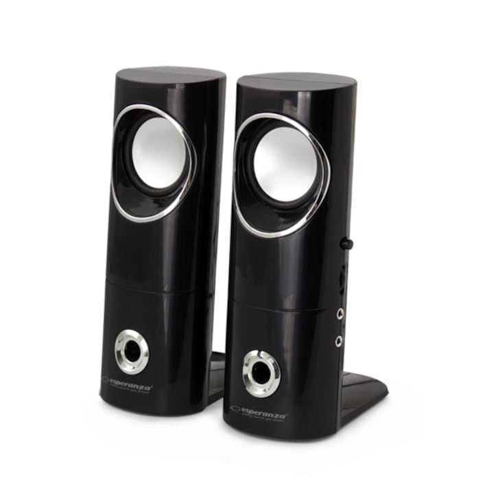 Difuzoare PC, Esperanza, putere 6W, alimentare USB, 187 x 75 x 95 mm, Negru EP121