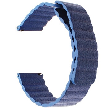 Curea iUni pentru Samsung Gear S3 / Galaxy Watch 46, 22 mm, Blue Leather Loop Curea iUni pentru Samsung Gear S3 / Galaxy Watch 46, 22 mm, Blue Leather Loop