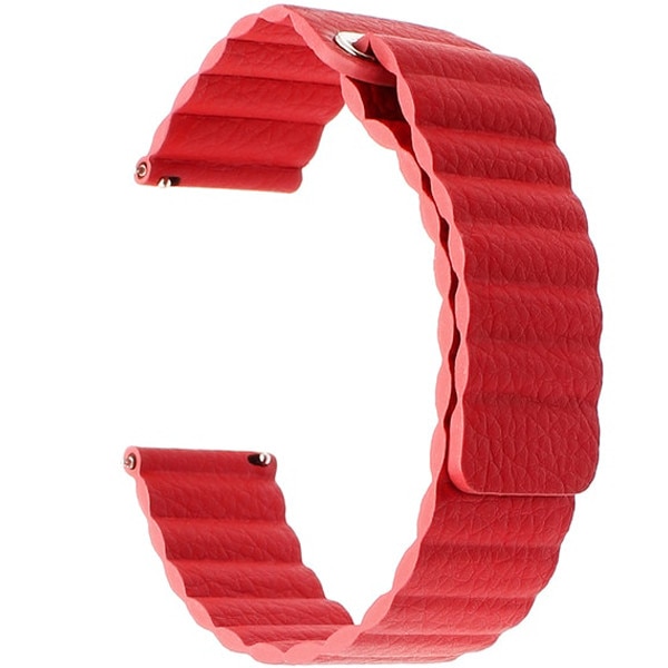 Curea iUni pentru Samsung Gear S2 / Galaxy Watch 42, 20 mm, Red Leather Loop