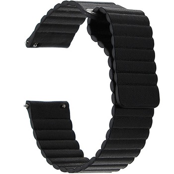 Curea iUni pentru Samsung Gear S2 / Galaxy Watch 42, 20 mm, Black Leather Loop