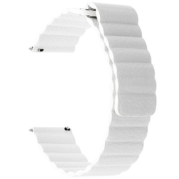 Curea iUni pentru Samsung Gear S2 / Galaxy Watch 42, 20 mm, White Leather Loop Curea iUni pentru Samsung Gear S2 / Galaxy Watch 42, 20 mm, White Leather Loop