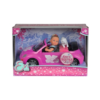 Papusa Evi cu masina Beetle si catel - Steffi Love Multicolor Papusa Evi cu masina Beetle si catel - Steffi Love Multicolor