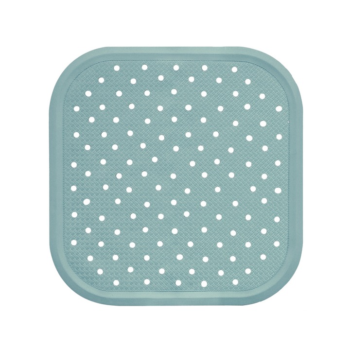 Covoras antiderapant pentru dus cu ventuze 56 x 56cm, bleu
