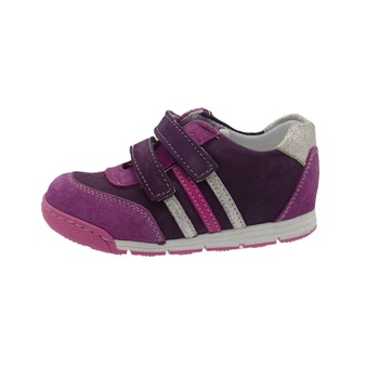 Pantofi ortopedici din piele, pentru fete, Scode, benzi velcro, Mov Pantofi ortopedici din piele, pentru fete, Scode, benzi velcro, Mov