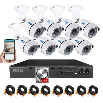 Kit supraveghere video AKU 8 camere SUPER CLEAR AHD 2MP 1080P + HDD 1 TB + DVR 8 canale FULL HD 1080N H264, interior exterior carcase metalice cu infrarosu, iesire internet cu vizualizare pe telefon mobil tableta desktop AK9268CH Kit supraveghere video AKU 8 camere SUPER CLEAR AHD 2MP 1080P + HDD 1 TB + DVR 8 canale FULL HD 1080N H264, interior exterior carcase metalice cu infrarosu, iesire internet cu vizualizare pe telefon mobil tableta desktop AK9268CH