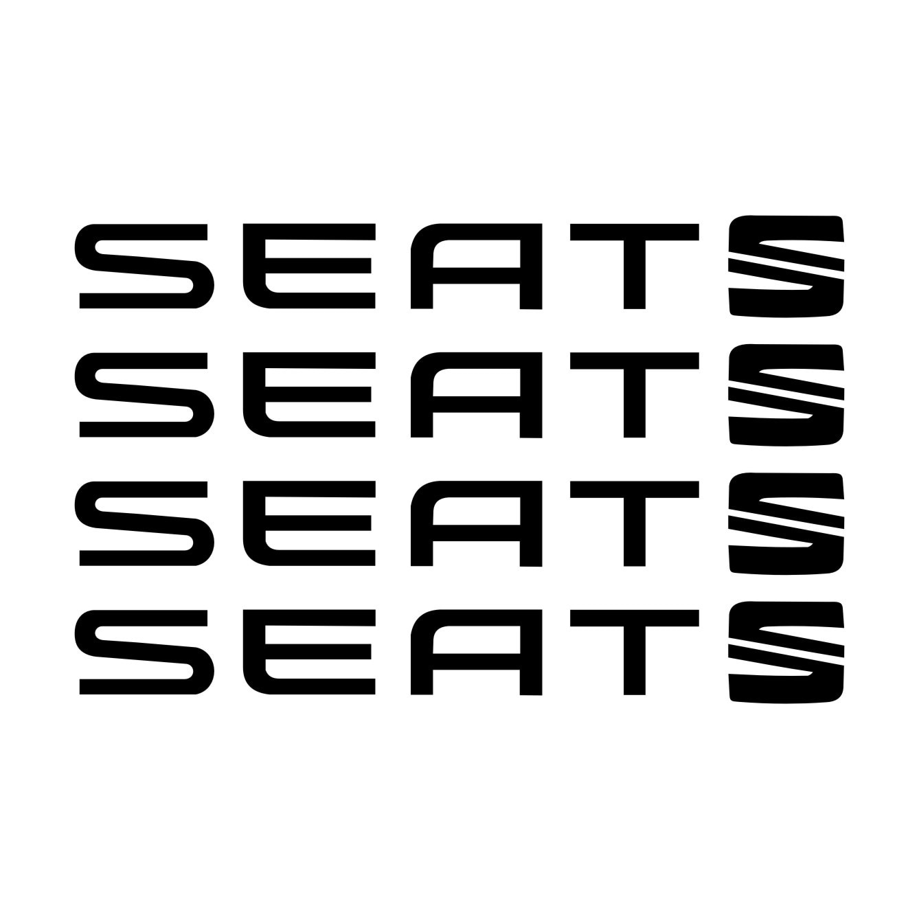 Set stickere manere Seat, sticker decorativ, culoare neagra