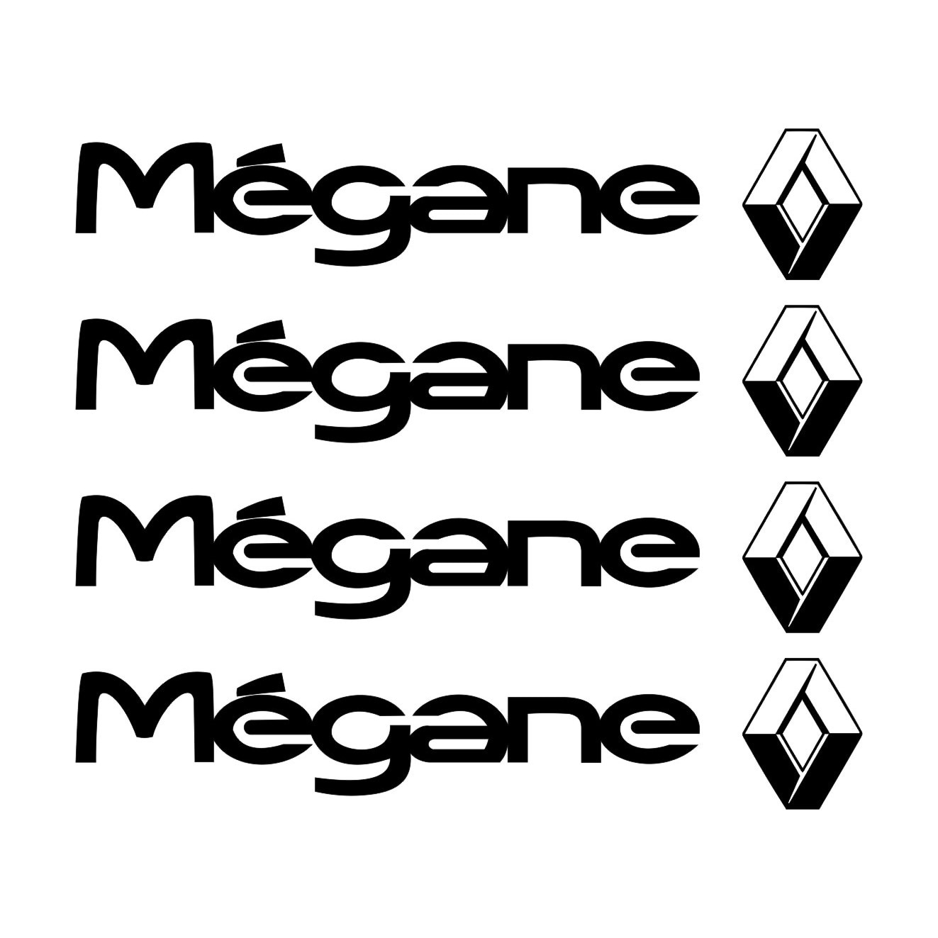Set stickere manere Megane, sticker decorativ, culoare neagra