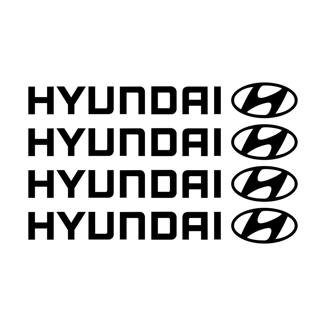 Set stickere manere Hyundai, sticker decorativ, culoare neagra