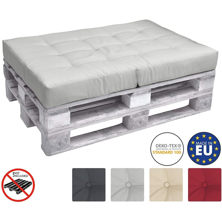 Beautissu LUX ECO Elements 120х80х15см raklap ülőpárna világosszürke
