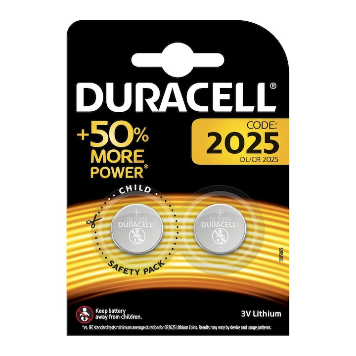 Duracell CR2025 lithium 3V extra tartós gombelem 2 darab