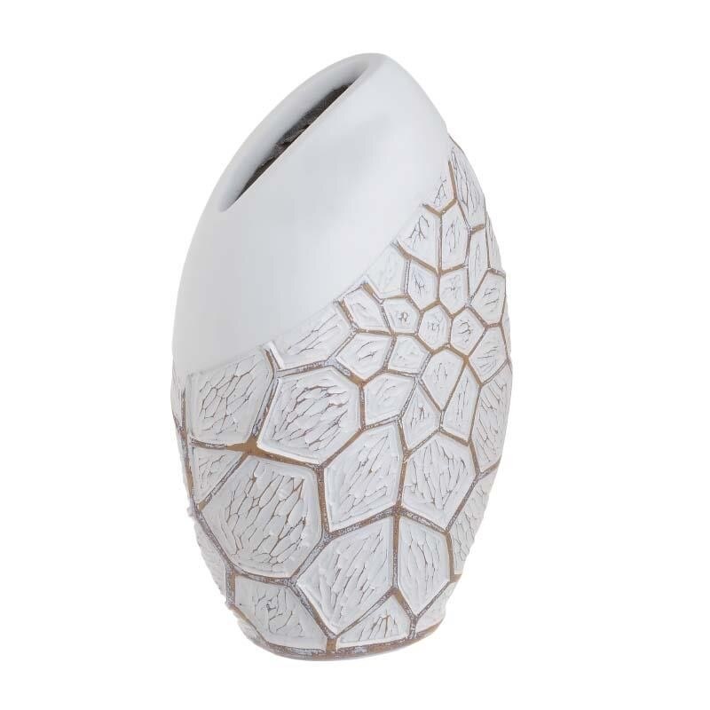 Vaza din ceramica White-Beige, 23 x 16 x 35 cm