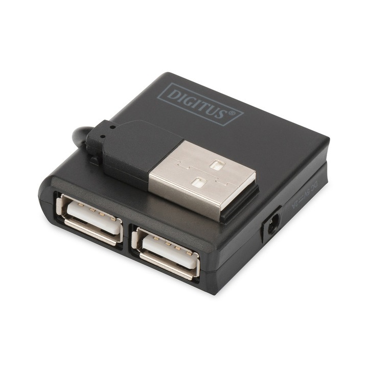 Hub 4-port USB 2.0 HighSpeed, Power Supply, black