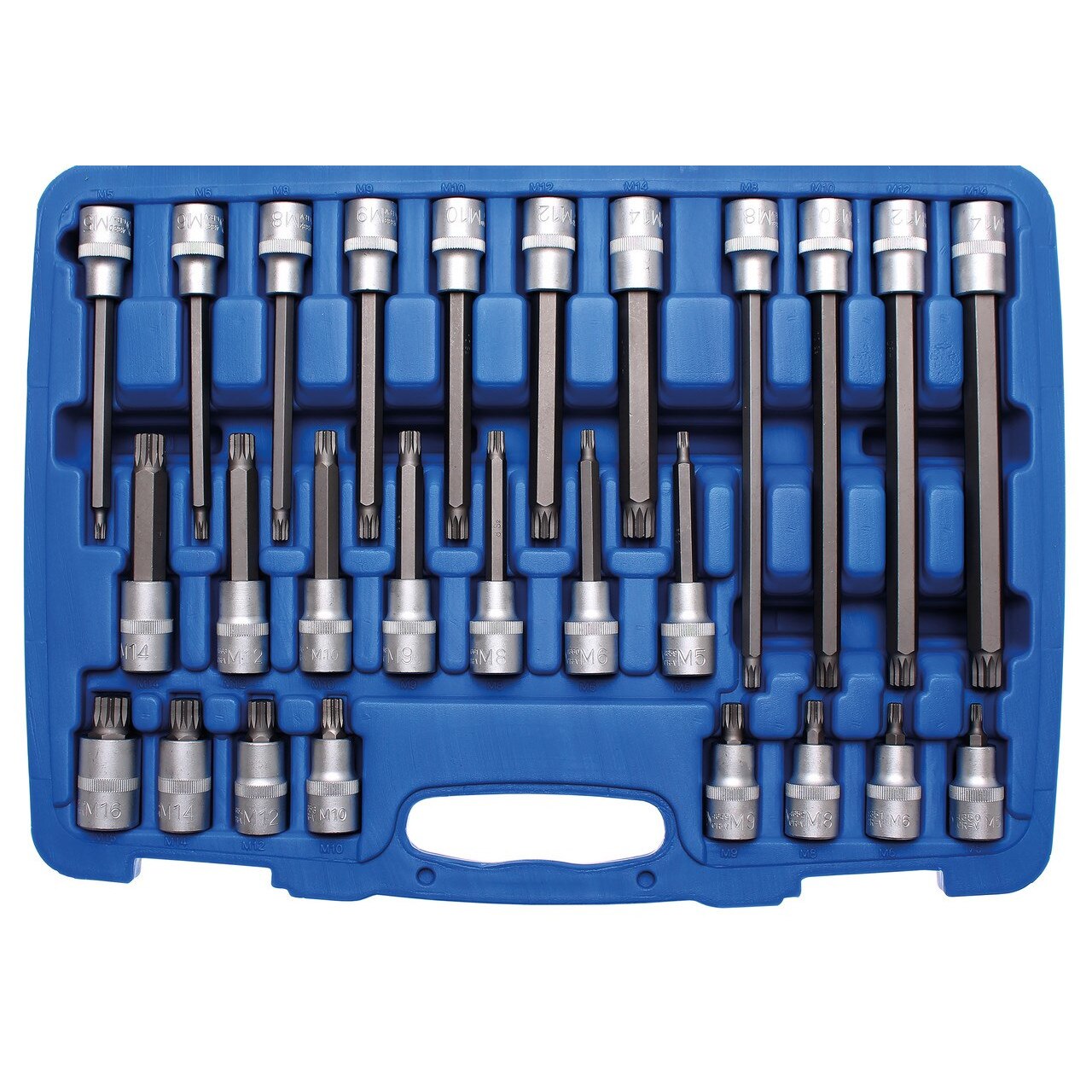 BGS 5180 Set cu biti Spline (XZN) M5 - M16 , antrenare cu tubulara 1/2'', 26 piese