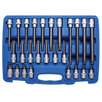 BGS 5180 Set cu biti Spline (XZN) M5 - M16 , antrenare cu tubulara 1/2'', 26 piese BGS 5180 Set cu biti Spline (XZN) M5 - M16 , antrenare cu tubulara 1/2'', 26 piese