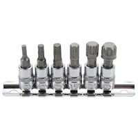 Set cu biti Spline (XZN) M4 - M12, antrenare cu tubulara 1/4, 6 piese