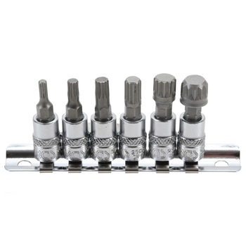 Set cu biti Spline (XZN) M4 - M12, antrenare cu tubulara 1/4, 6 piese Set cu biti Spline (XZN) M4 - M12, antrenare cu tubulara 1/4, 6 piese