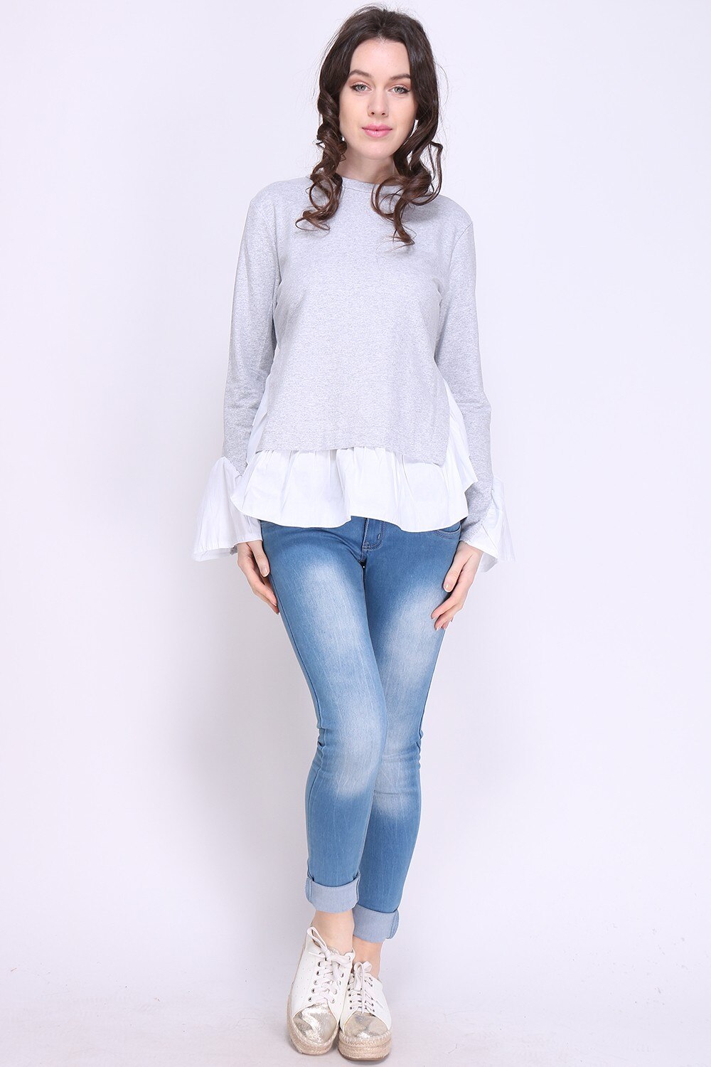 Bluza casual gri, marime One Size INTL