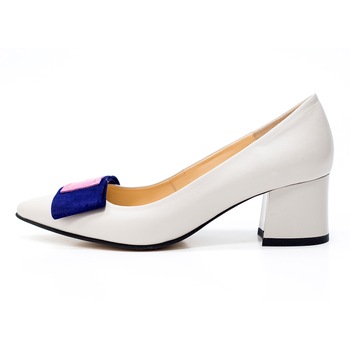 Pantofi dama, Thea Visconti, grej, funda mov-fucsia, toc 5 cm Pantofi dama, Thea Visconti, grej, funda mov-fucsia, toc 5 cm