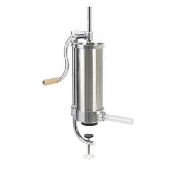 Aparat Vertical de umplut carnati din Inox, 3L, 4 palnii din plastic, maner fonta Aparat Vertical de umplut carnati din Inox, 3L, 4 palnii din plastic, maner fonta