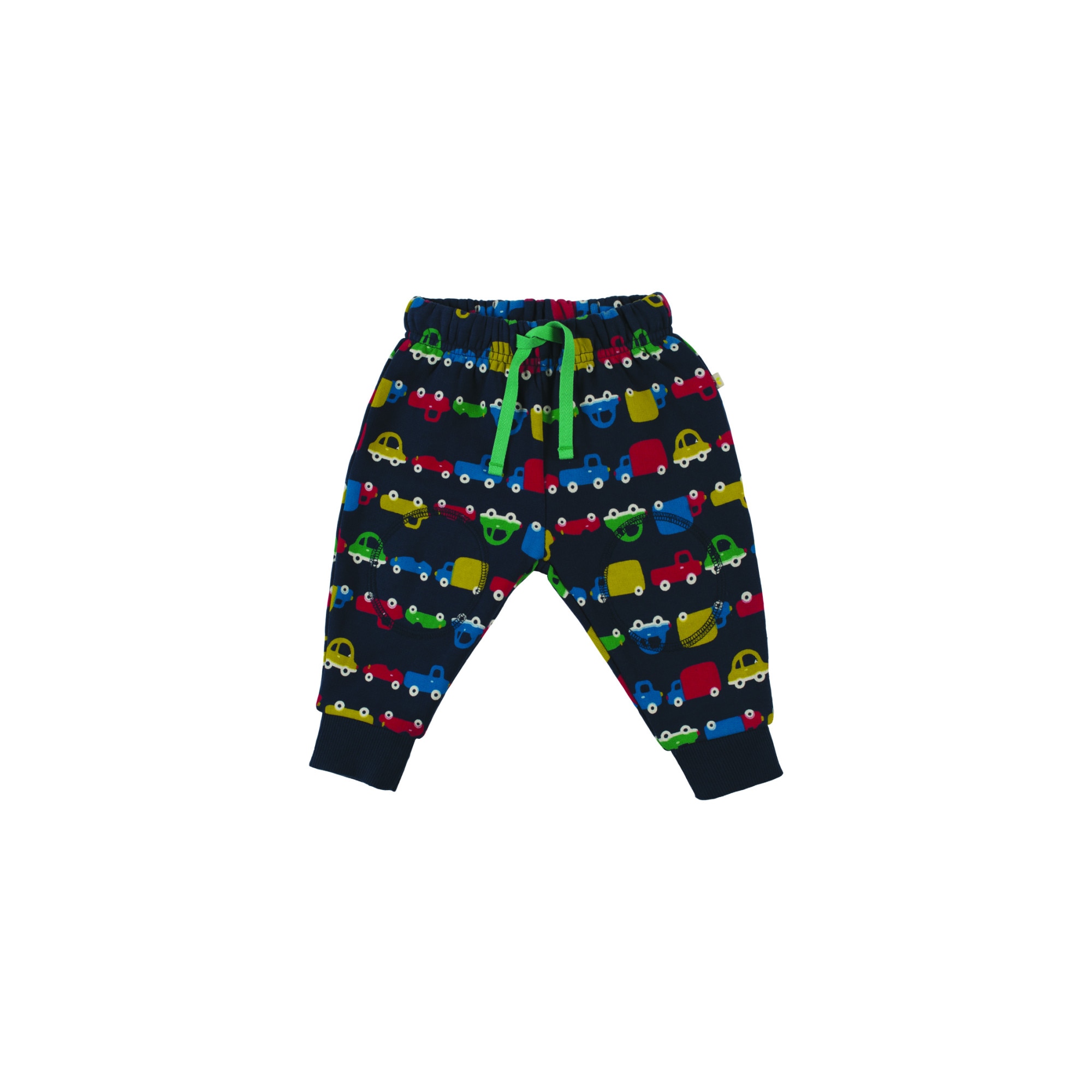 Pantaloni cu masinute, bumbac organic, multicolor, bebe 6-12 luni