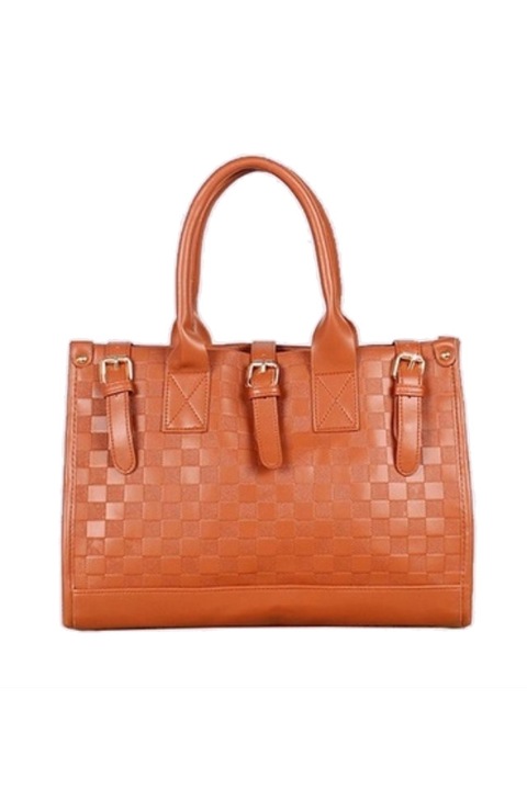 Női táska JUP 16226202 5-27-9 ökológiai bőrből, barna, 35x17x27cm