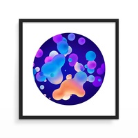 tablou cu rama de lemn neagra bule colorate plutind abstract arta inramata art prints decoratiuni 40 x 40 cm imagen 48_0_
0