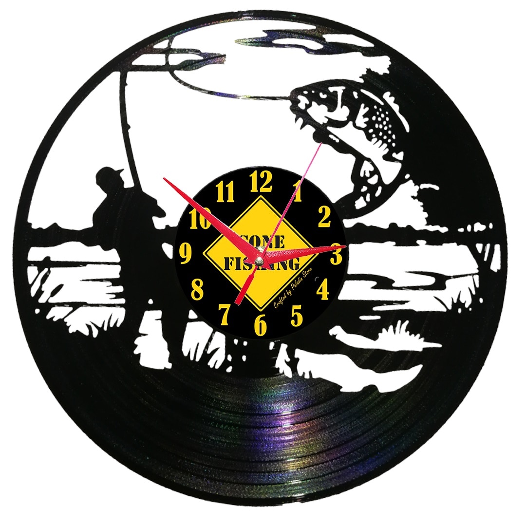 Ceas de perete disc vinil - PESCUIT