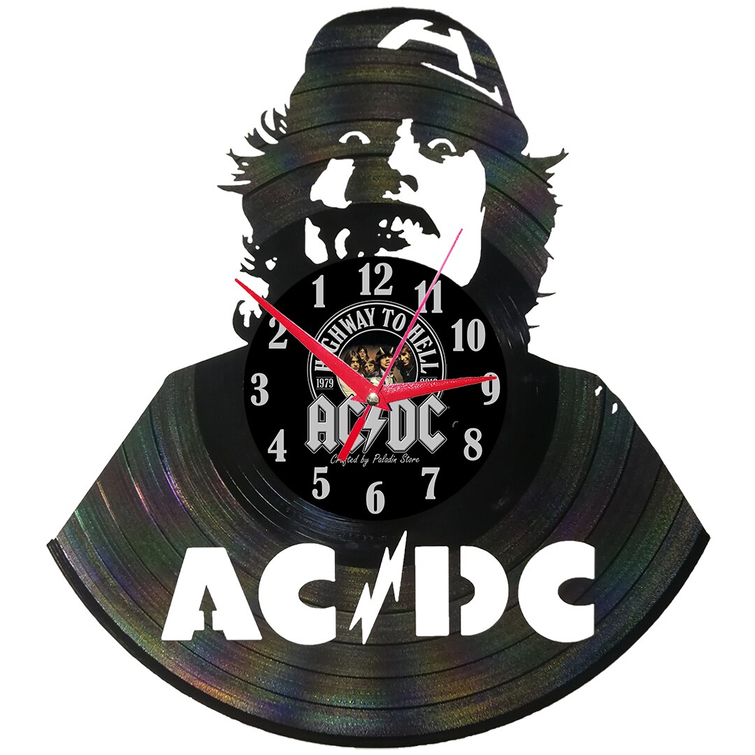 Ceas de perete disc vinil sens invers - ACDC Angus Young