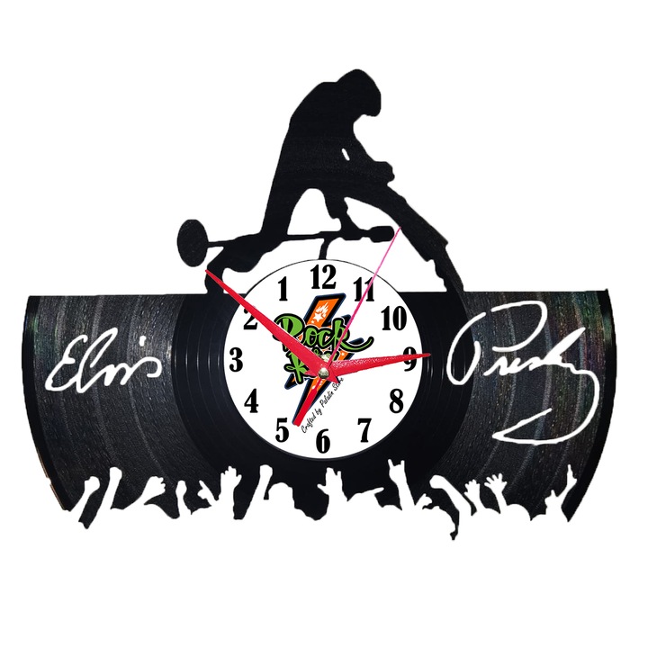Стенен часовник винилов Elvis Presley, с обратен механизъм