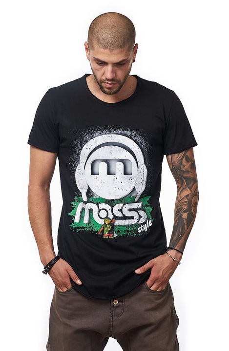 Tricou Barbati, MOSS Style Green, MOSS, 100%Bumbac, Negru