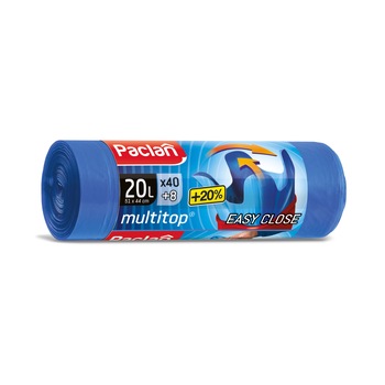 Saci menajeri Paclan Multitop Strong 20l albastri 51cmx44cm 48buc Saci menajeri Paclan Multitop Strong 20l albastri 51cmx44cm 48buc