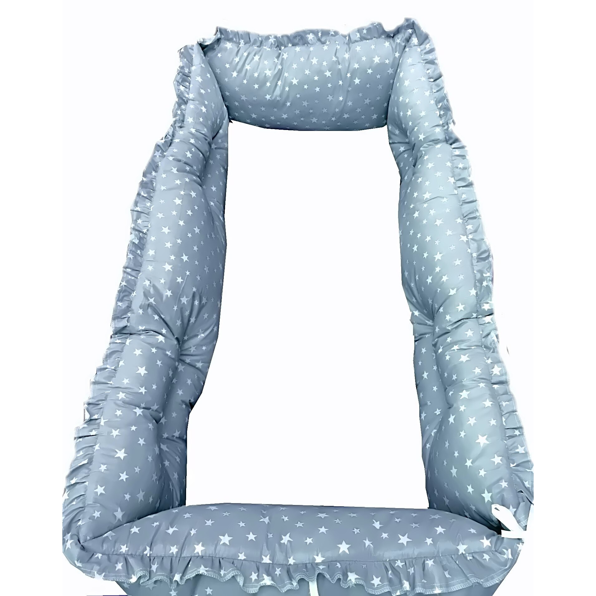 Set aparatori protectii laterale Super groase, pat 120x60 cm Deseda Stelute pe albastru