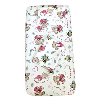 Set din finet paturica bebe cu cearsaf si pernuta pt pat 120x60 cm Deseda Ursi cu albine roz Set din finet paturica bebe cu cearsaf si pernuta pt pat 120x60 cm Deseda Ursi cu albine roz