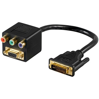 Adaptor DVI tata- 3xRCA RGB mama + SVGA mama Adaptor DVI tata- 3xRCA RGB mama + SVGA mama