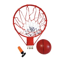 Set cos baschet cu plasa, inel metalic diametru 45 cm, pompa cu ac si minge, 4 dibluri de fixare