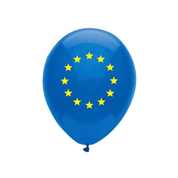 Baloane 30 cm albastre inscriptionate steag UE (set 50 buc) Baloane 30 cm albastre inscriptionate steag UE (set 50 buc)