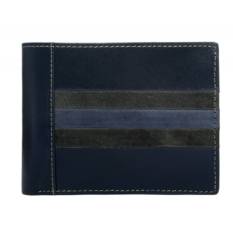 Portofel barbati din piele naturala Wild PORM602 Albastru