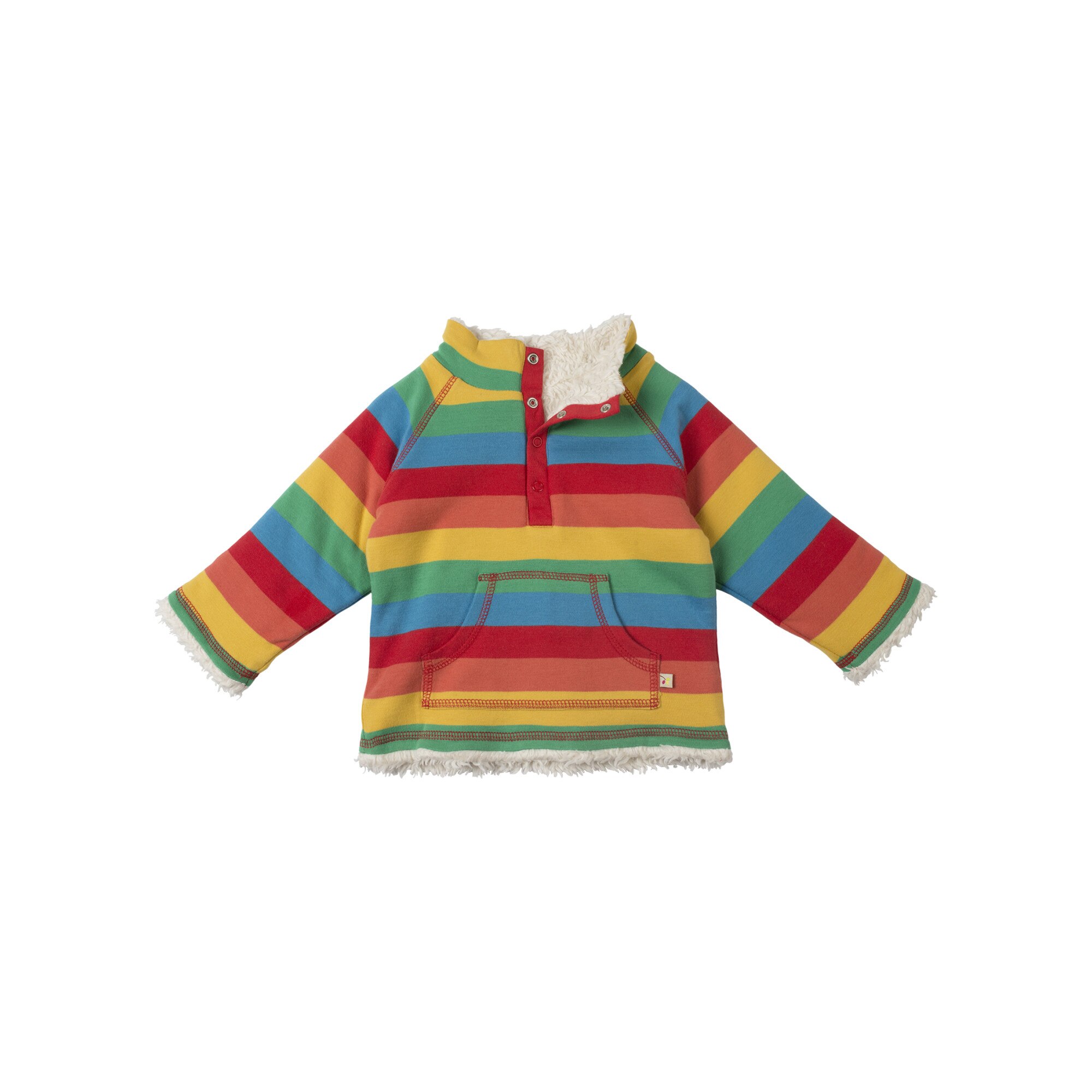 Jacheta cu 2 fete „Curcubeul vesel”, reversibila, multicolor, bebe 6-12 luni