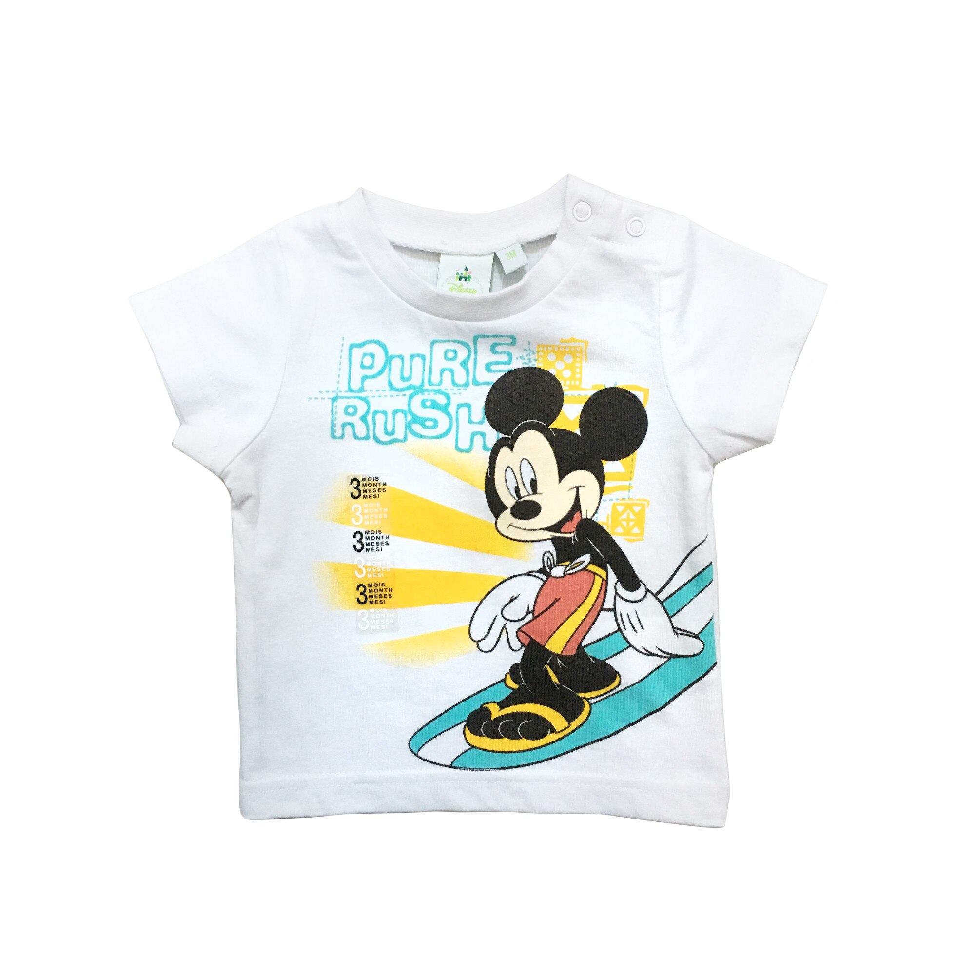 Tricou baieti maneca scurta, Disney, Alb, varsta 3 luni