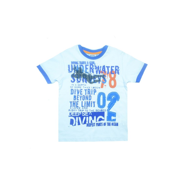 Tricou cu maneca scurta pentru baieti Wendee DY101272-1A-116, Alb 17937