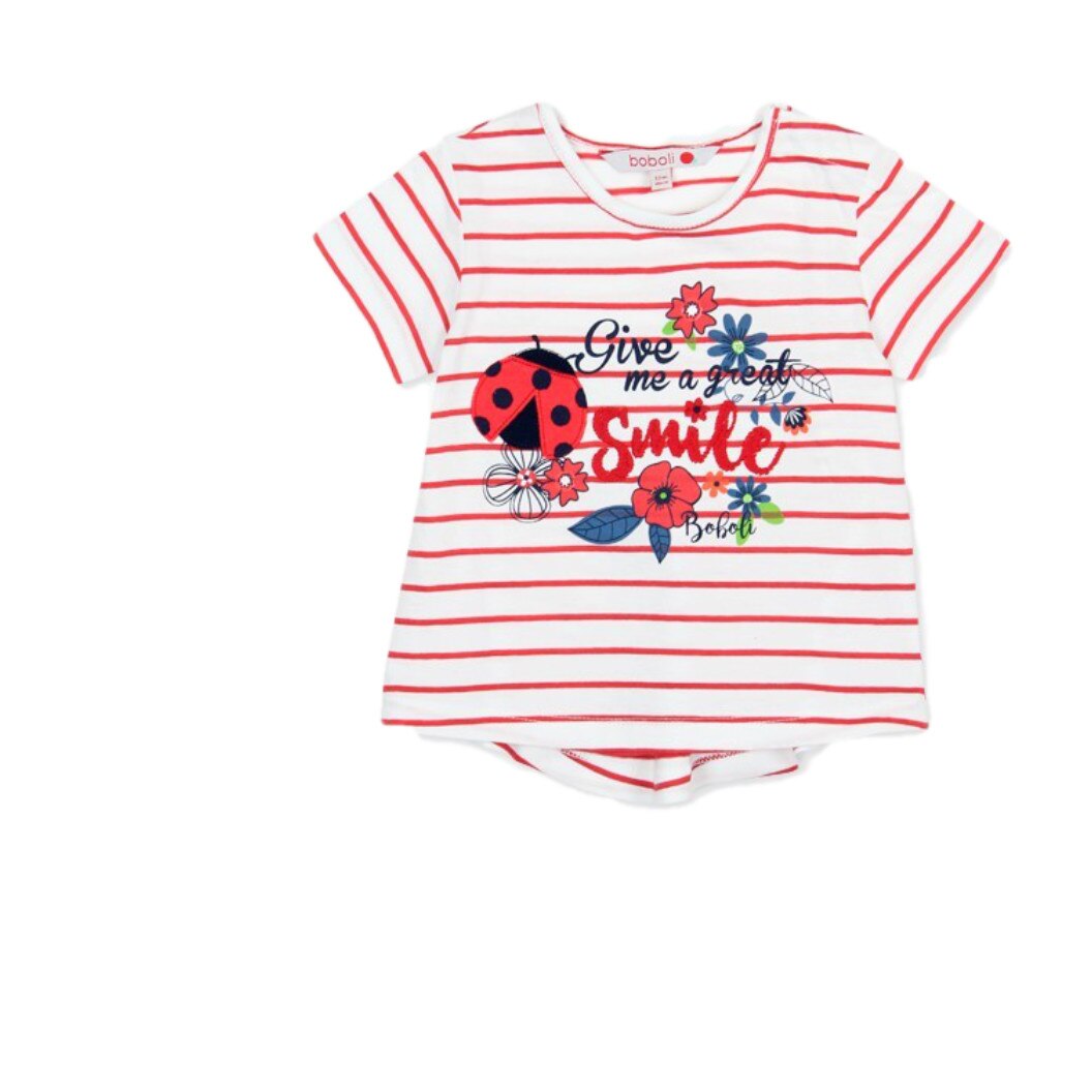Tricou fete a great smile, Boboli, alb/rosu