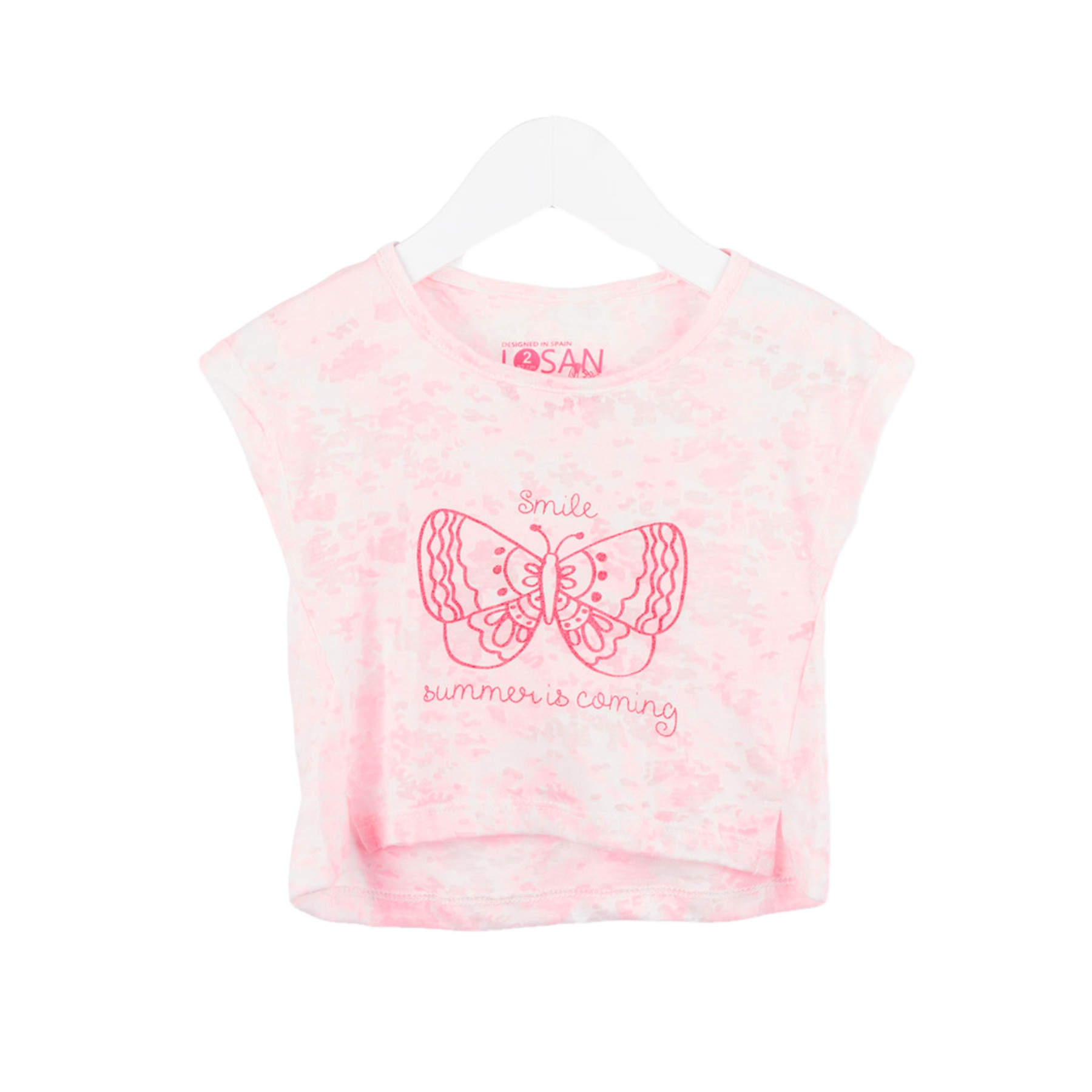 Tricou roz cu fluturas, Losan, roz pal