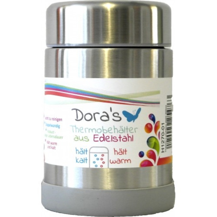 Biosector Dora Élelmiszer termosz, fém, rozsdamentes acél, 450 ml