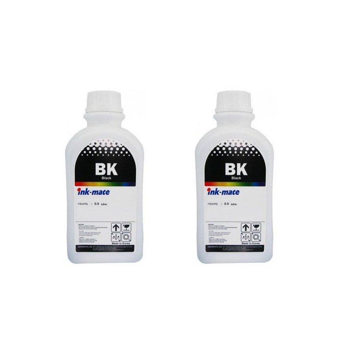 Flacon refill cerneala 500ml (T6641) x 2 C13T66414A INK-MATE negru dye compatibil Epson 57.000 pagini (+49.000 pagini fata de original)