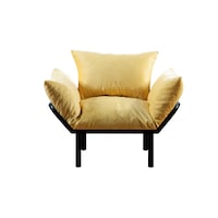 Fotoliu Fancy, Galben, 87 cm x 90 cm x 55 cm