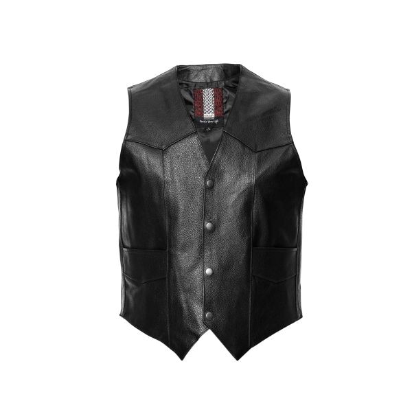 Jacheta moto, fara maneca, din piele, ADRENALINE WEST 2.0, culoare negru, marime L