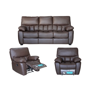 Set Piele Naturala, Mobila Domnel, Canapea 3 locuri extensibila si 2 fotolii cu recliner manual, Md.2757, cod culoare B 309 Set Piele Naturala, Mobila Domnel, Canapea 3 locuri extensibila si 2 fotolii cu recliner manual, Md.2757, cod culoare B 309