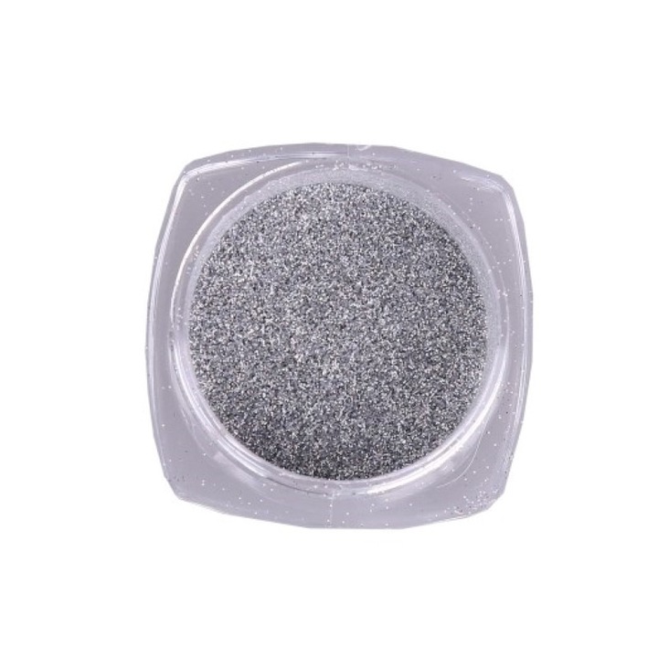 Sclipici holografic argintiu, pentru manichiura unghii false