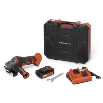 Set polizor unghiular PowerPlus-Dual Power 20V Li-Ion + Incarcator 20V/40V + Acumulator 20V-1.5Ah + Valiza de transport Set polizor unghiular PowerPlus-Dual Power 20V Li-Ion + Incarcator 20V/40V + Acumulator 20V-1.5Ah + Valiza de transport
